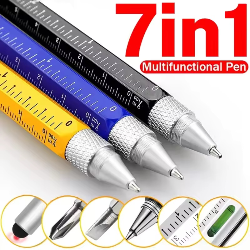 Writing Tools - 7-in-1 multifunctionele pen, touchscreen stylus, capacitieve