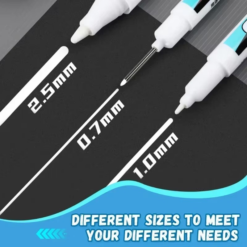 Stationery - 0.7/1.0/2.5MM Witte Permanente Marker Pennen Markers