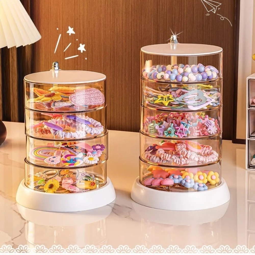Desk Accessories - 360 graden draaibare transparante haaraccessoire organizer