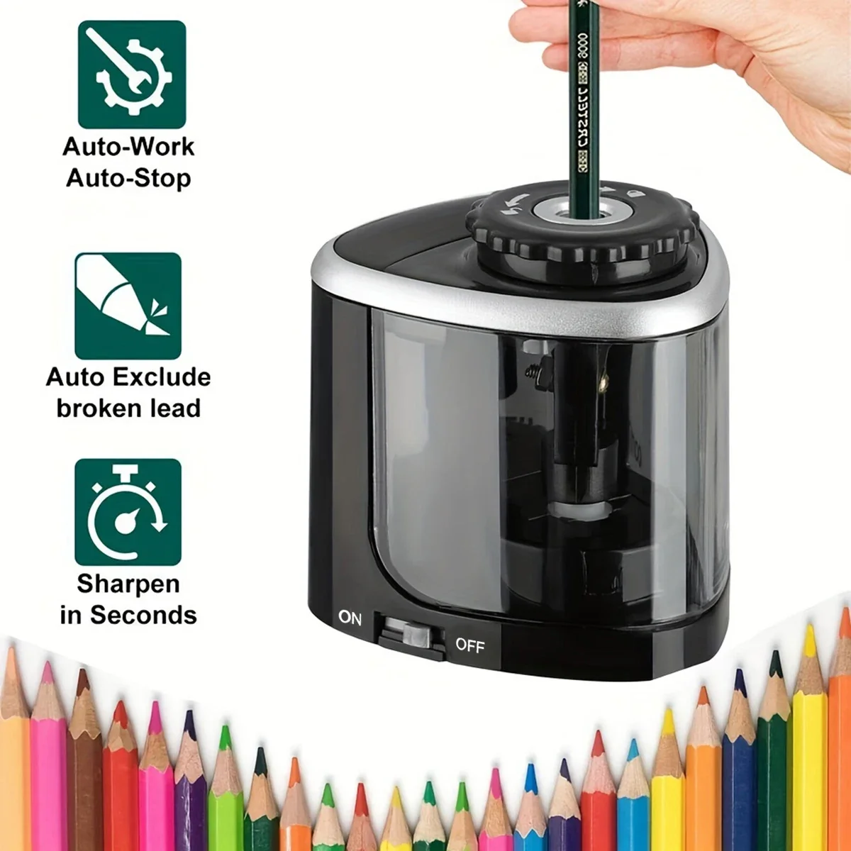 Electric Pencil Sharpener Usb - Elektrische puntenslijper Assemblage Desktop Automatische puntenslijper