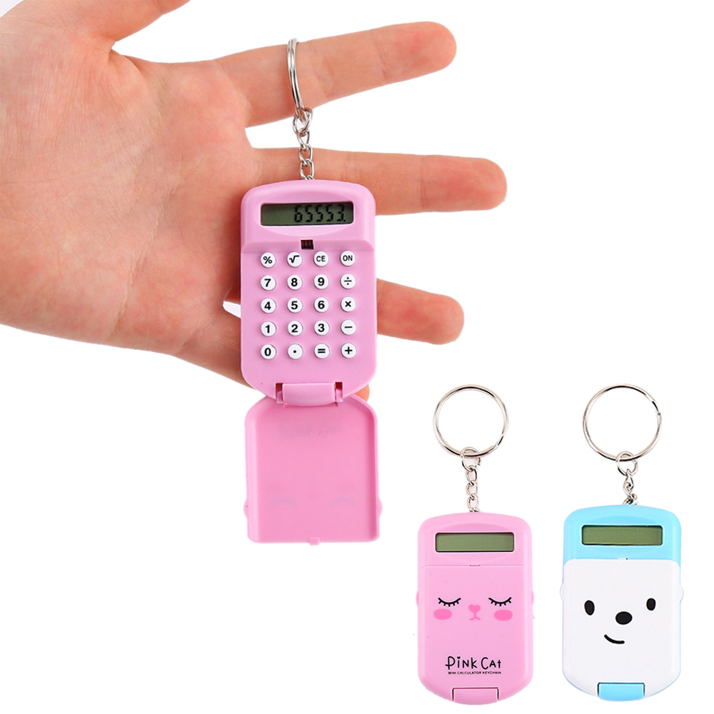 Scientific Calculator For Secondary School - Mini-rekenmachine Leuke cartoon met sleutelhanger 8-cijferig