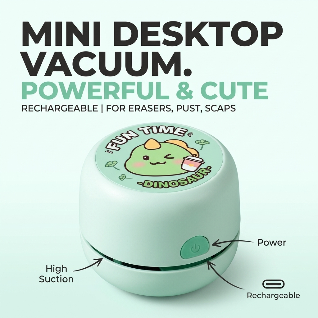 Mini Desktop Vacuum Cleaner For Eraser Dust - Desktopstofzuiger Mini Oplaadbaar Draadloos Draagbaar Handstofzuiger