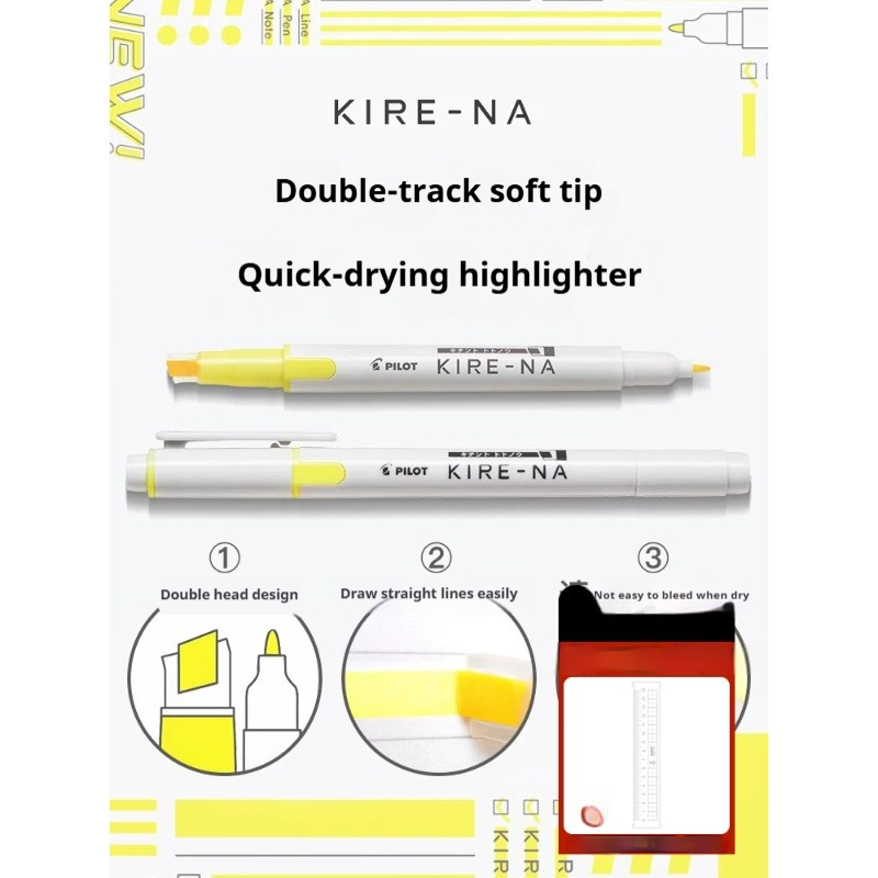 Pastel Highlighter Set Double Ended - 1/3/4/5/10PCS PILOT KIRE-NA Markeerstift Set Dual