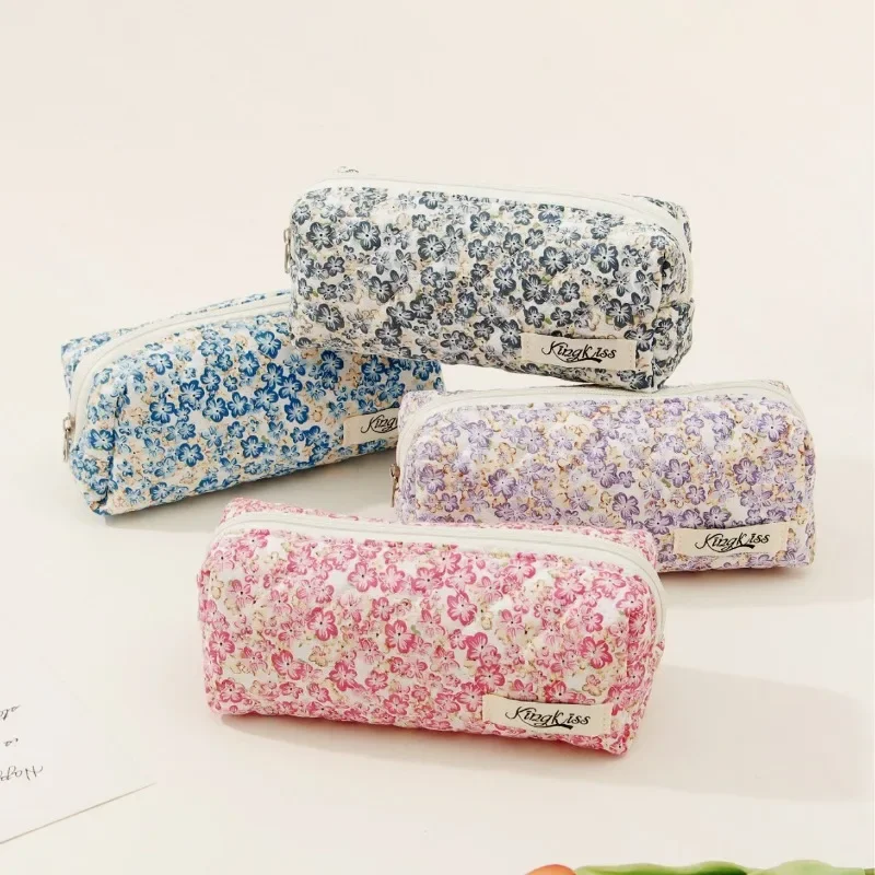 Aesthetic Large Pencil Case Pouch - 1 Stuk Retro Bloemen Potlood Zakje