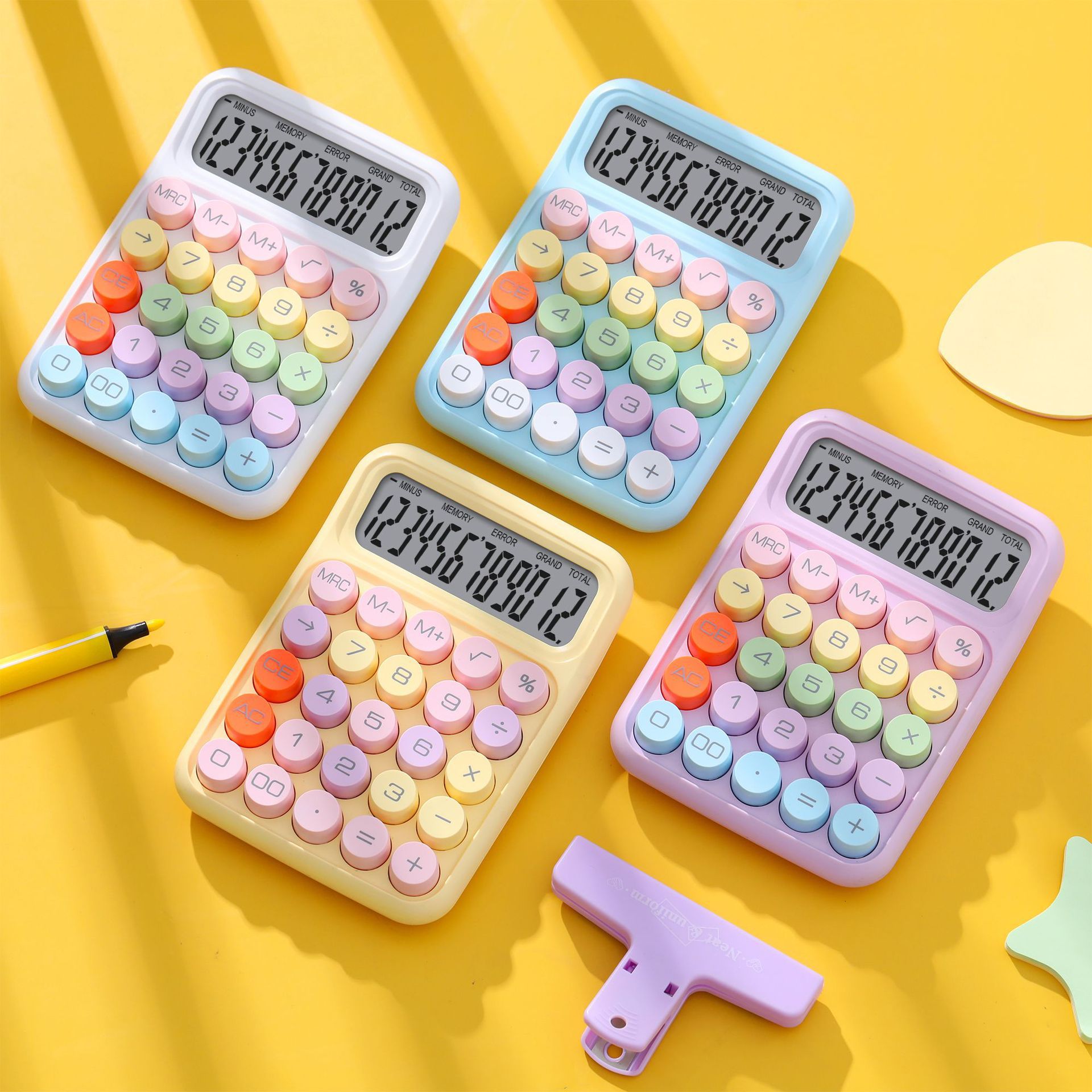 Scientific Calculator For Secondary School - Toetsenbord Rekenmachine Kantoor 12-cijferige mechanische knoppen