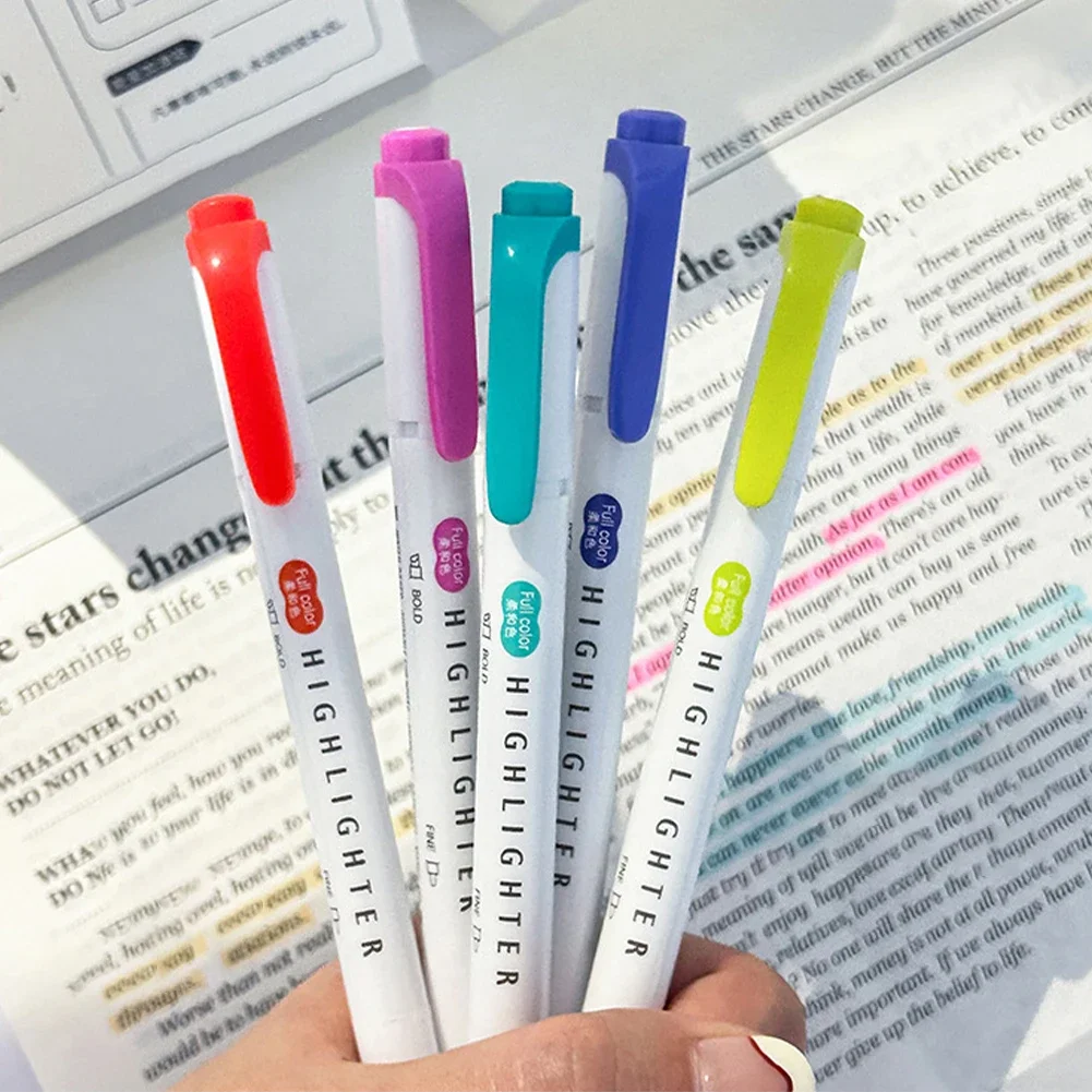 5 stks Pastel Markeerstiften K - Pastel Highlighter Set Double Ended recensie en prijs