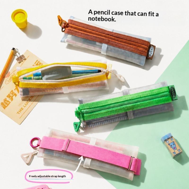 Transparante mesh etui met dub - Clear Mesh Pencil Pouch For Exam recensie en prijs