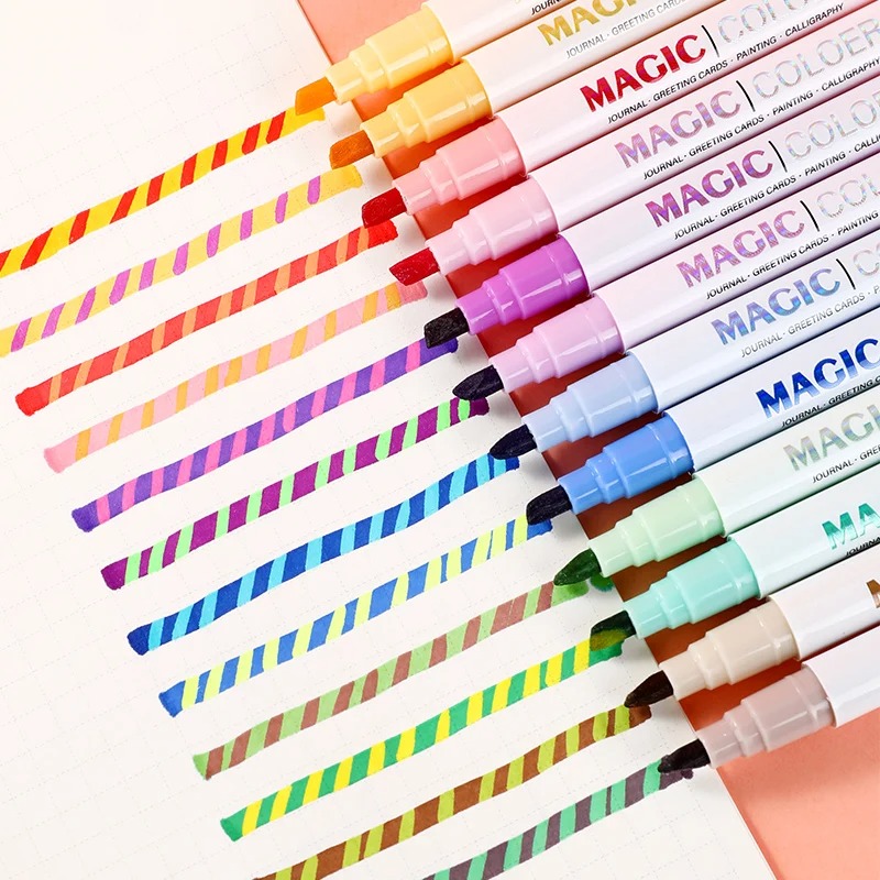 12 stuks dubbelzijdige magisch - Pastel Highlighter Set Double Ended recensie en prijs