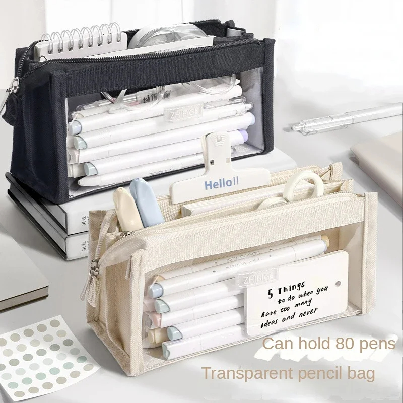 6-laags potlodentas met grote  - Aesthetic Large Pencil Case Pouch recensie en prijs