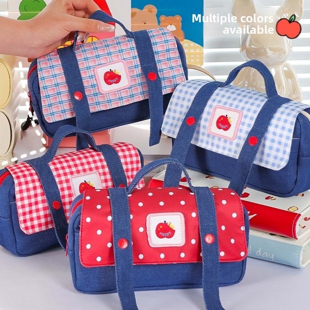 Denim Fruit Cowboy etui met ru - Aesthetic Large Pencil Case Pouch recensie en prijs