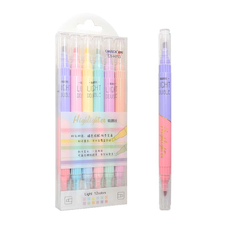 6 Pcs Dubbele Tip Highlighter  - Pastel Highlighter Set Double Ended recensie en prijs