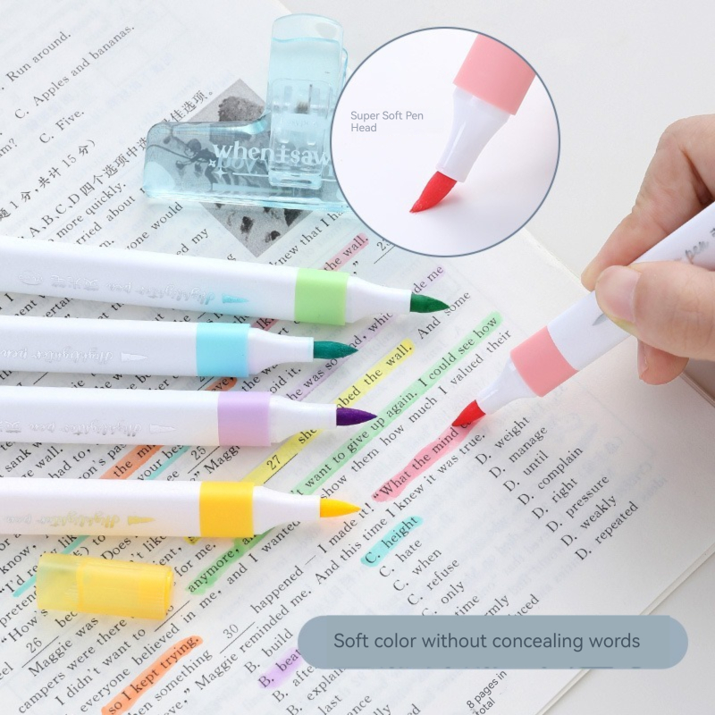 6 Kleuren Pastelkleur Markeers - Pastel Highlighter Set Double Ended recensie en prijs
