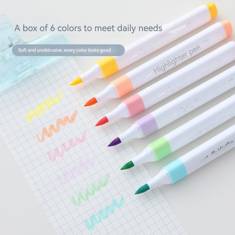 6 Kleuren Pastelkleur Markeers - Pastel Highlighter Set Double Ended recensie en prijs