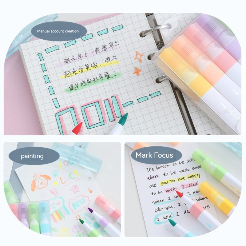 6 Kleuren Pastelkleur Markeers - Pastel Highlighter Set Double Ended recensie en prijs