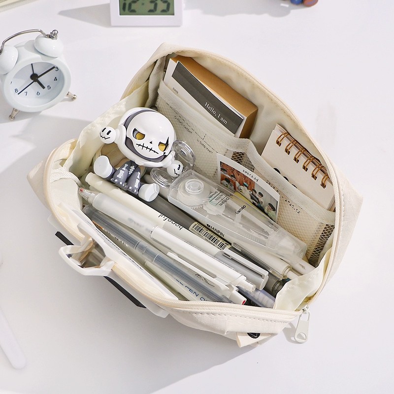 Kawaii crèmekleurige leren etu - Aesthetic Large Pencil Case Pouch recensie en prijs