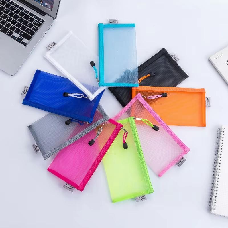NIEUW Duurzaam mesh-etui met r - Clear Mesh Pencil Pouch For Exam recensie en prijs