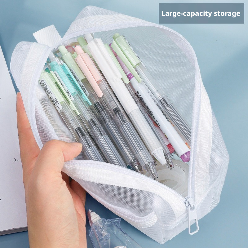 Dubbellaags transparant mesh e - Clear Mesh Pencil Pouch For Exam recensie en prijs