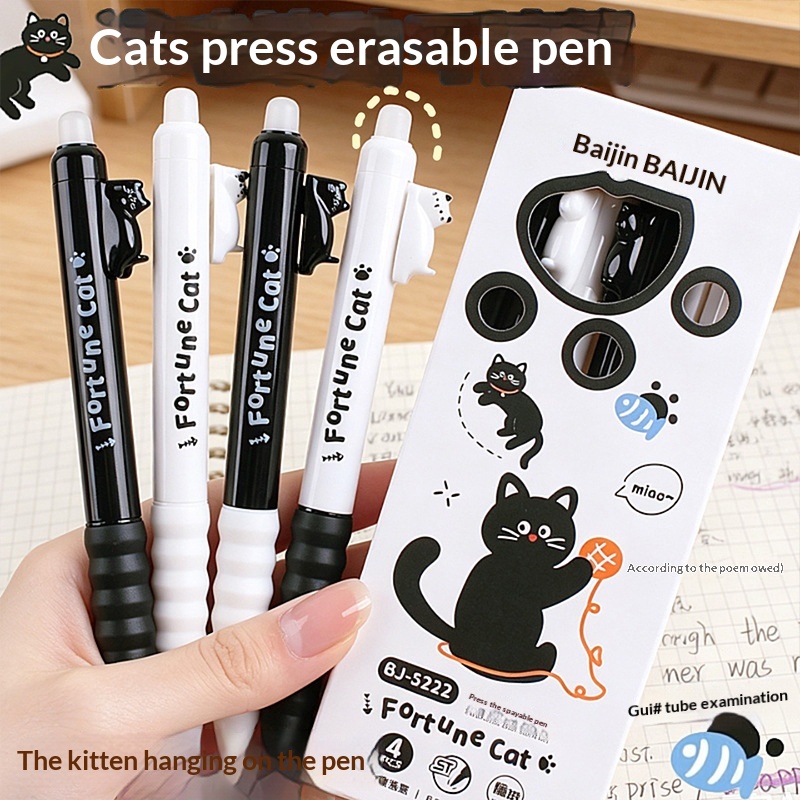 4 stuks schattige katten uitwi - Retractable Eraser Pen Click recensie en prijs