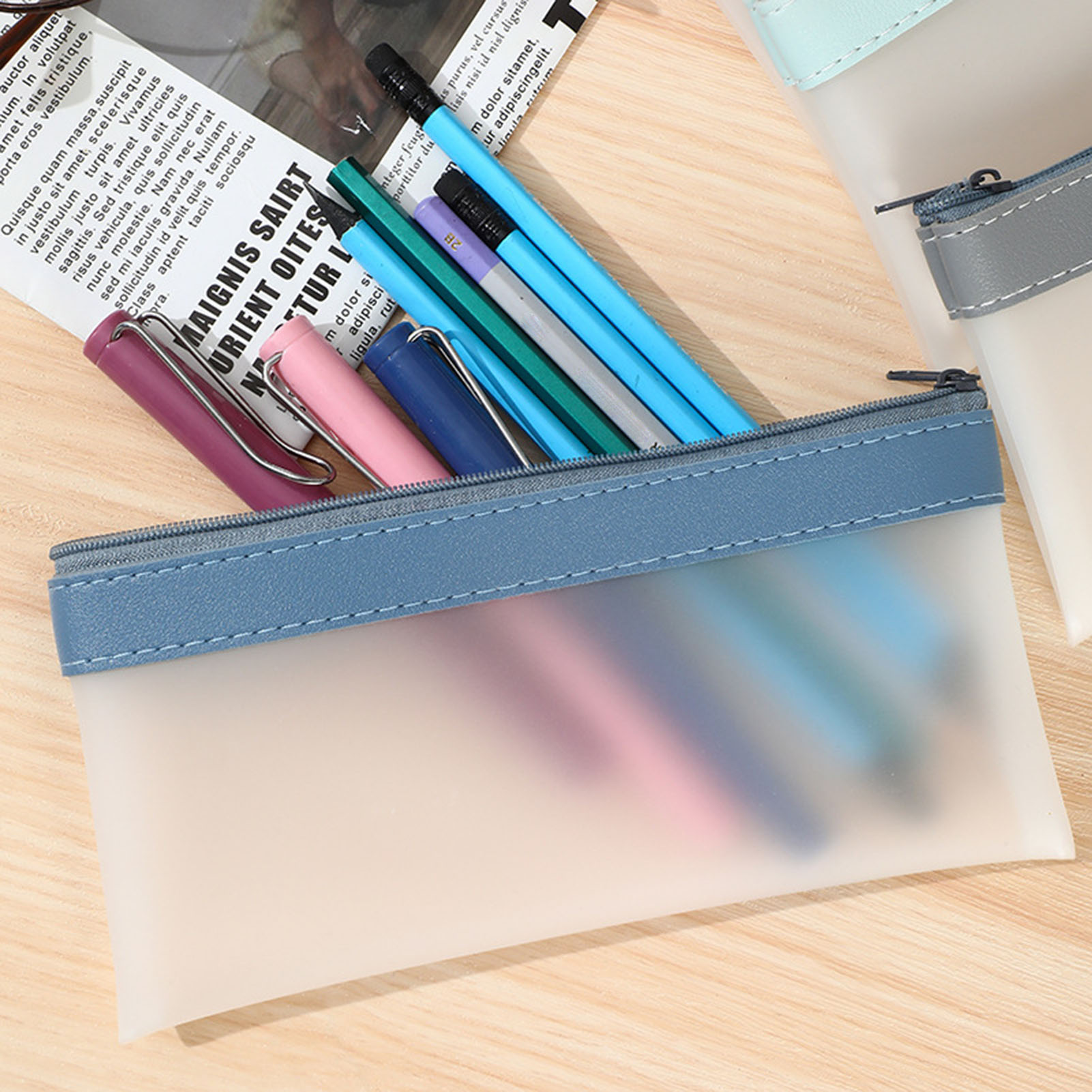Transparant Mat Etui Met Grote - Aesthetic Large Pencil Case Pouch recensie en prijs