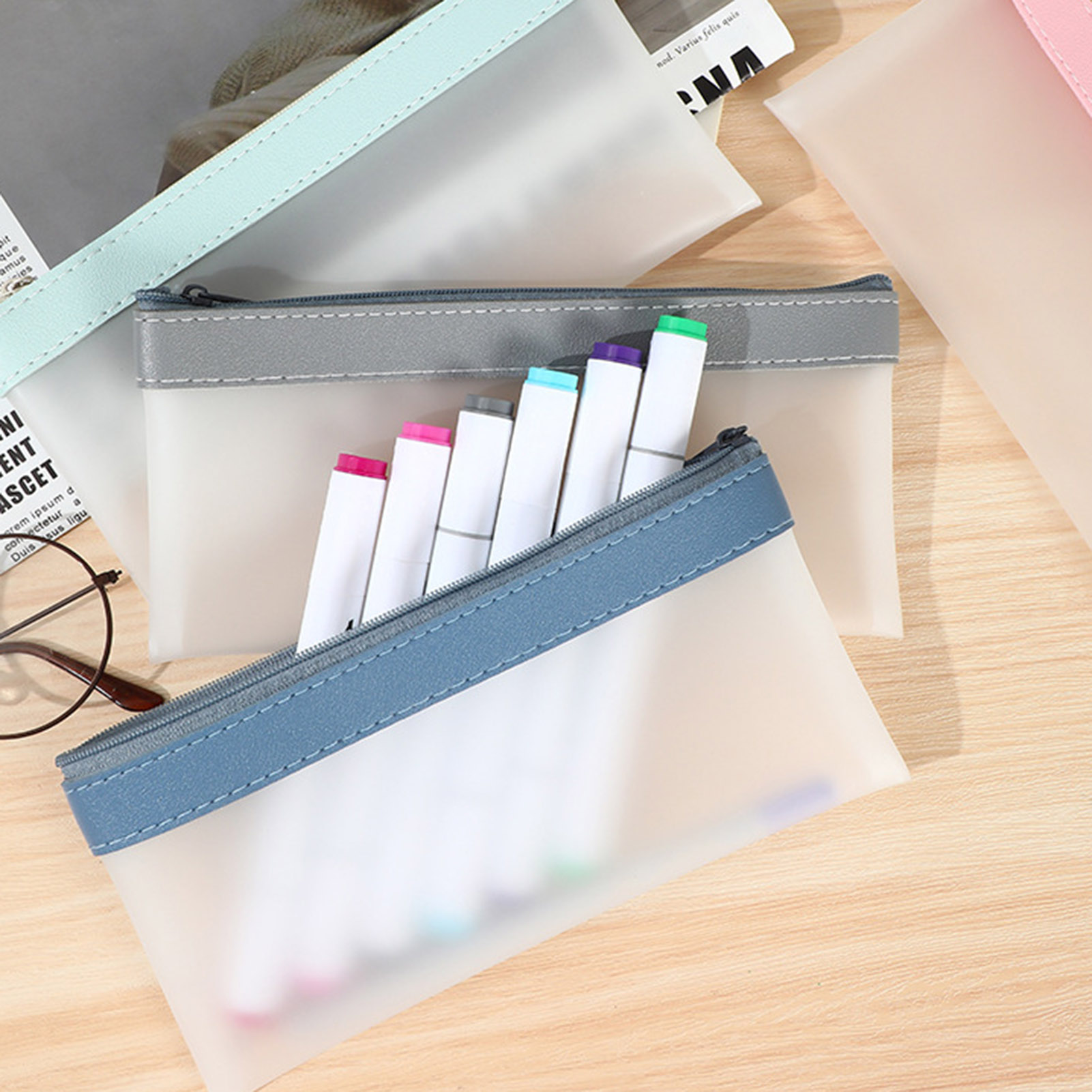 Transparant Mat Etui Met Grote - Aesthetic Large Pencil Case Pouch recensie en prijs