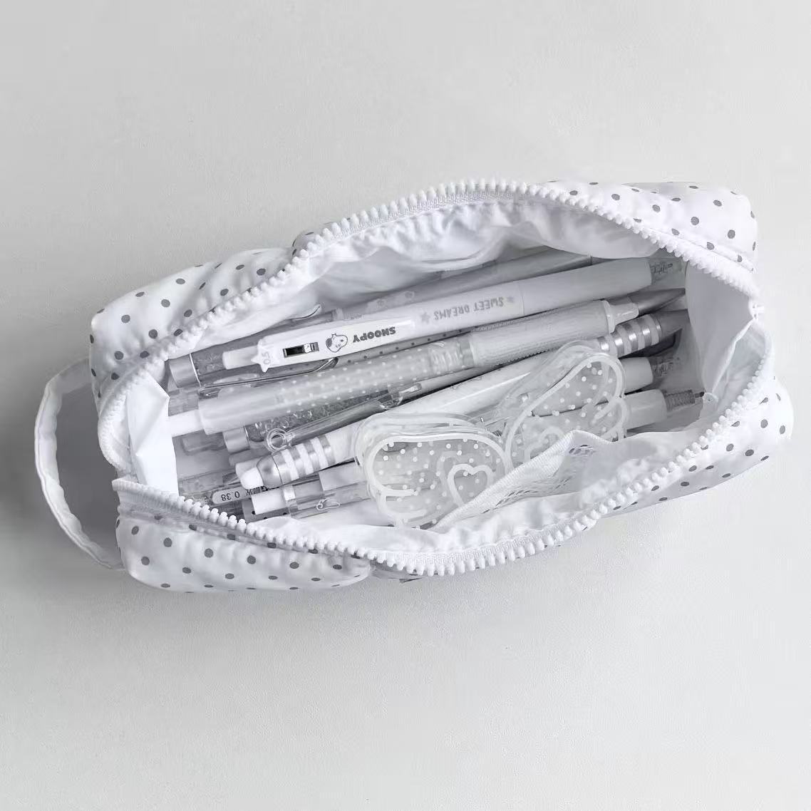 Polka Dot draagbare potloodtas - Aesthetic Large Pencil Case Pouch recensie en prijs