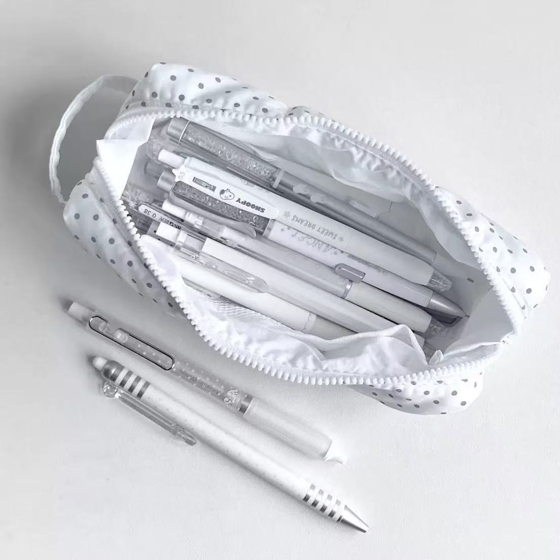 Polka Dot draagbare potloodtas - Aesthetic Large Pencil Case Pouch recensie en prijs