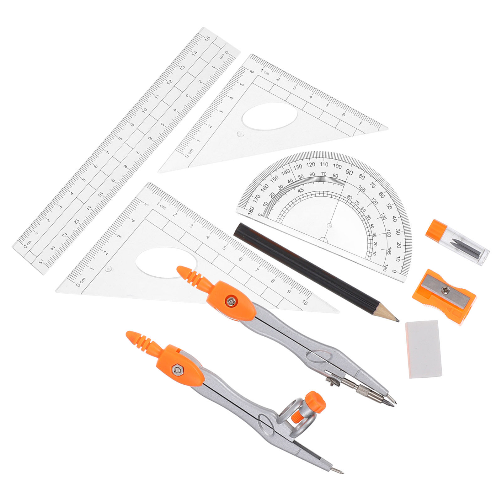 1 set kunststof en metalen mee - Math Geometry Set With Compass recensie en prijs