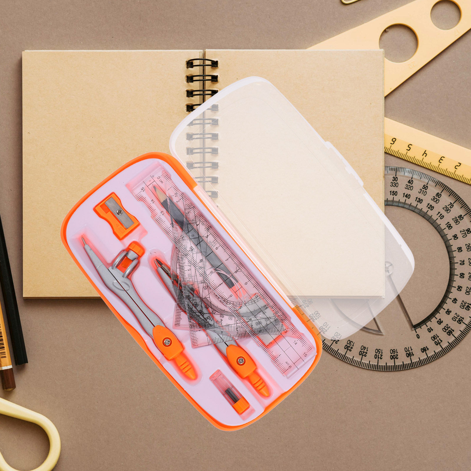 1 set kunststof en metalen mee - Math Geometry Set With Compass recensie en prijs