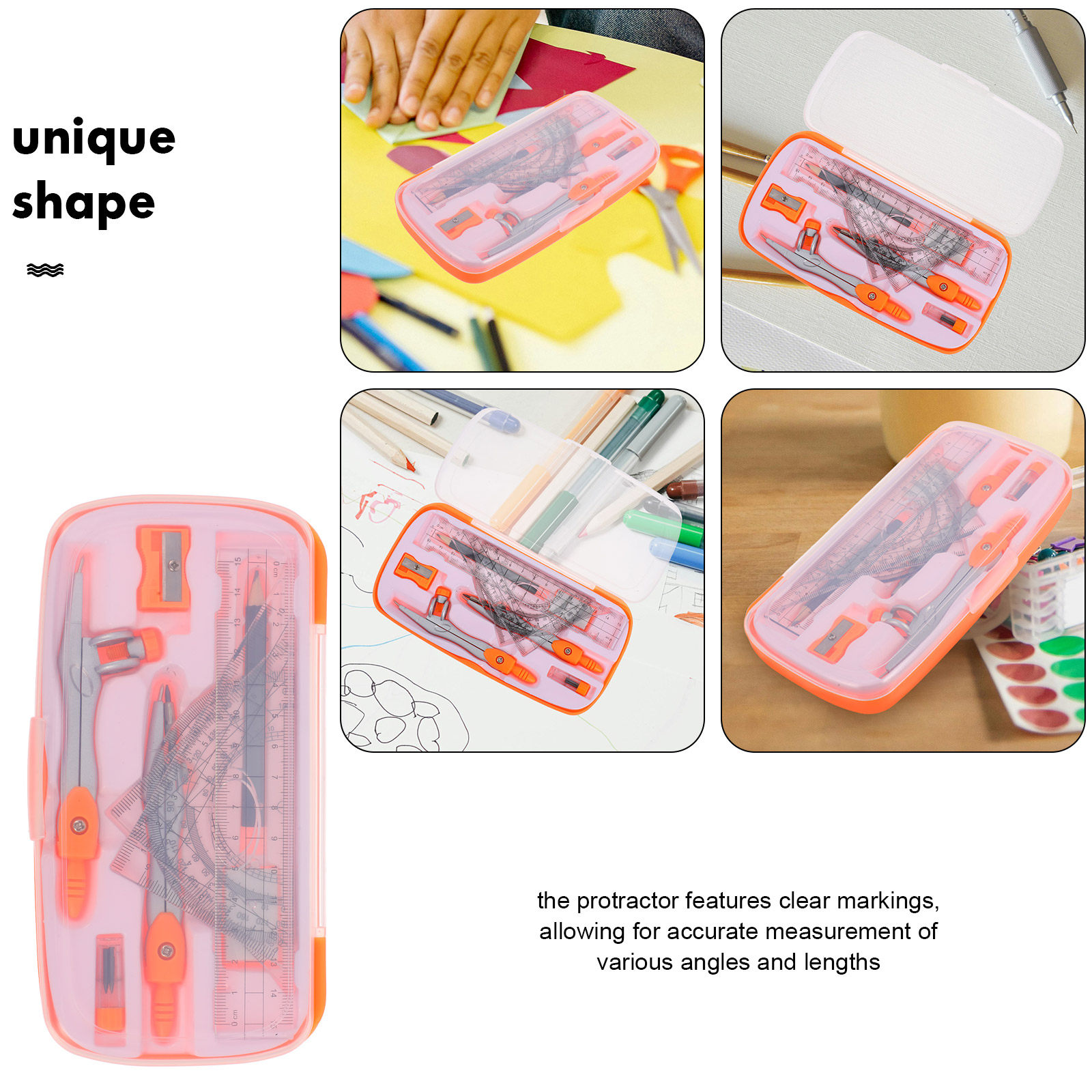 1 set kunststof en metalen mee - Math Geometry Set With Compass recensie en prijs