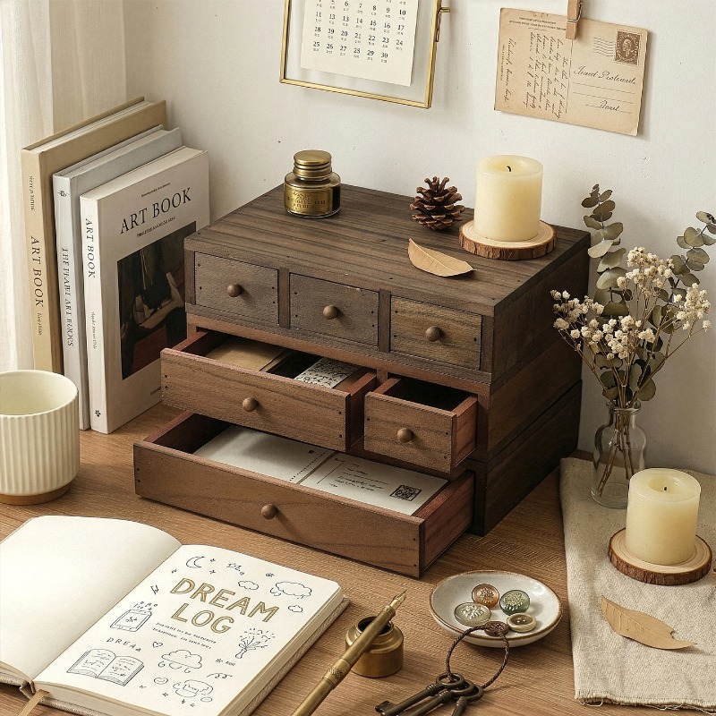 Houten opbergdoos voor op het  - Stationery recensie en prijs